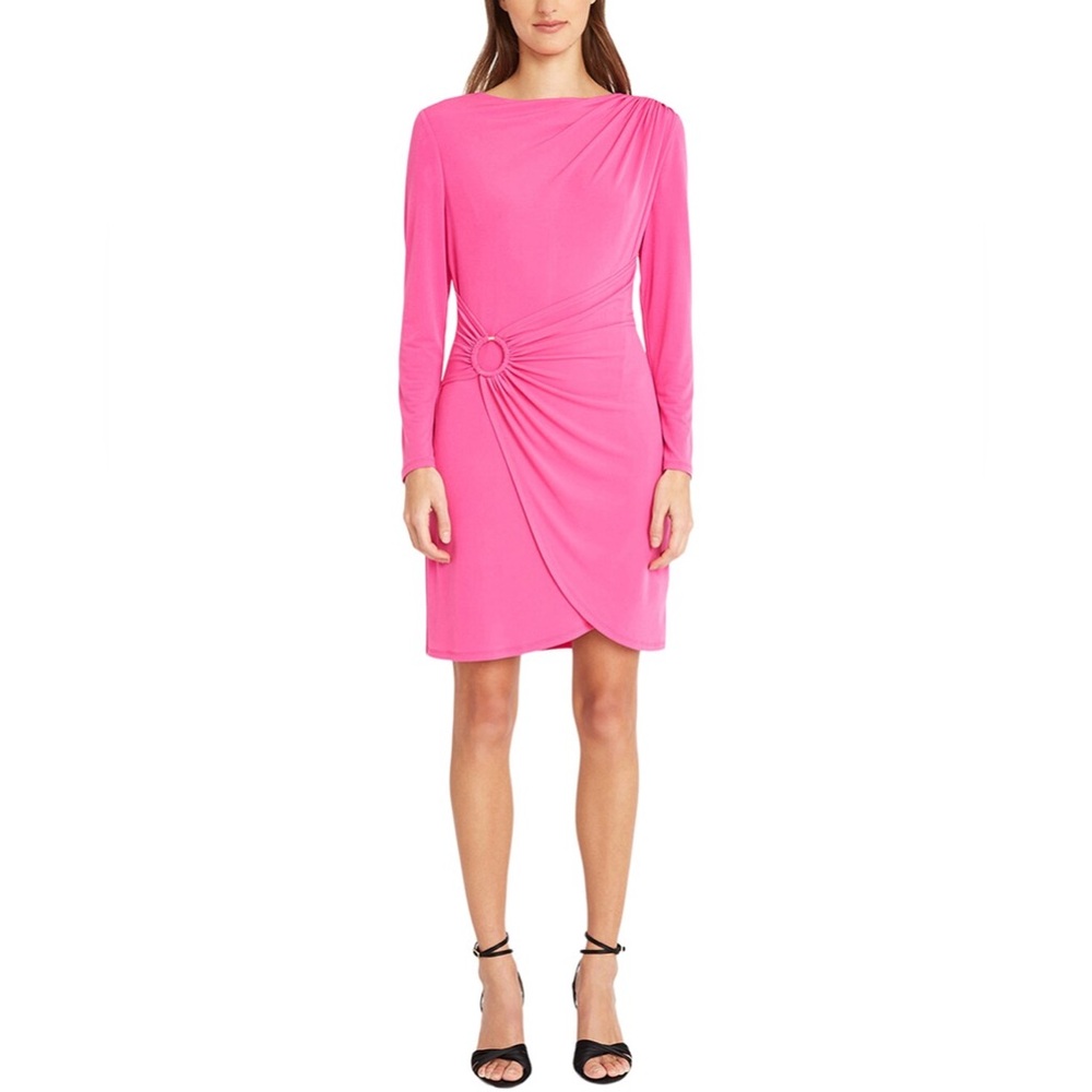 Donna Morgan Vibrant Pink Asymmetrical Dress